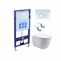 Комплект инсталляции с унитазом и кнопкой AQUATEK SET КЛАССИК-015 4в1