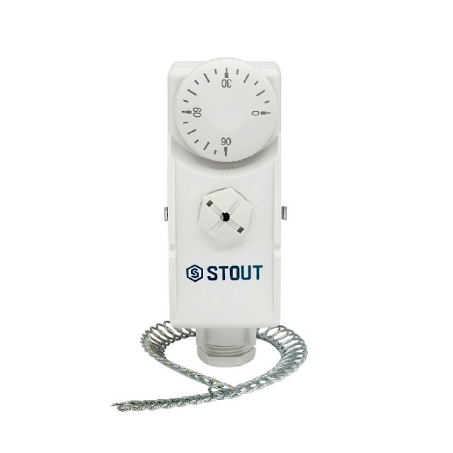 Термостат накладной механический STOUT с пружинным фиксатором 0-90°С