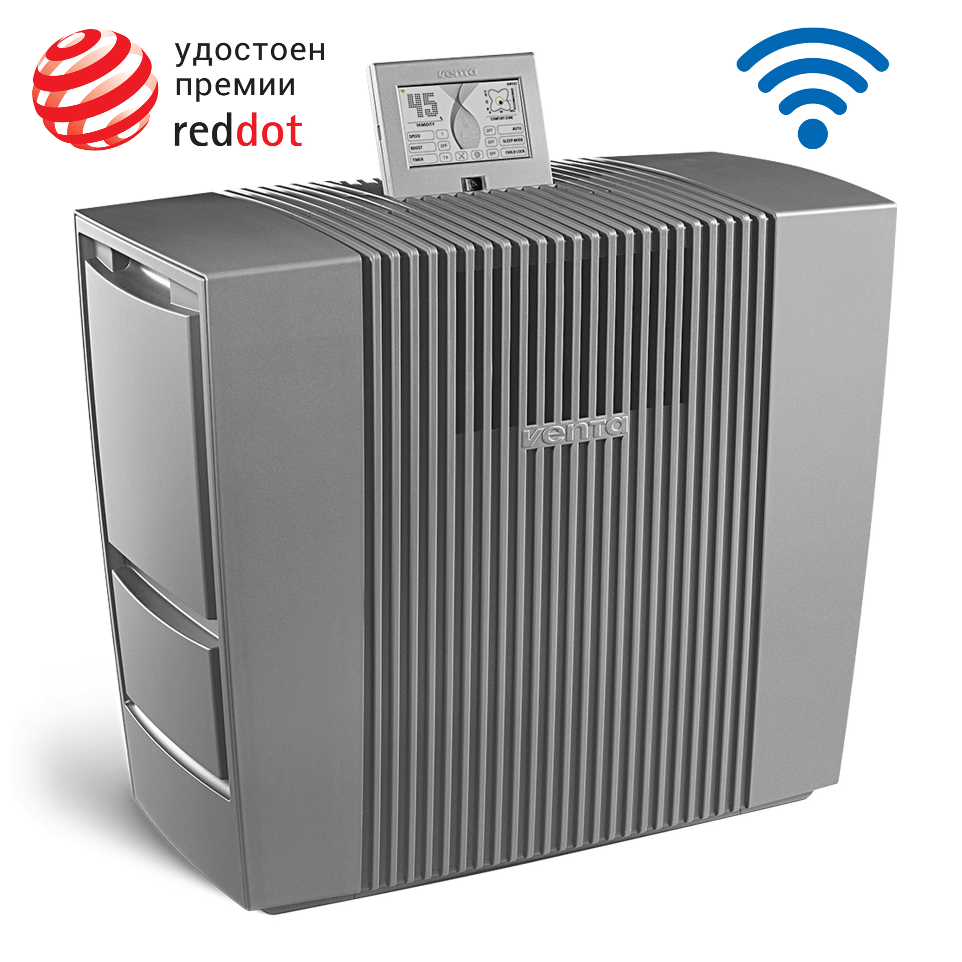 Увлажнитель-мойка воздуха VENTA AW902 WiFi, серый