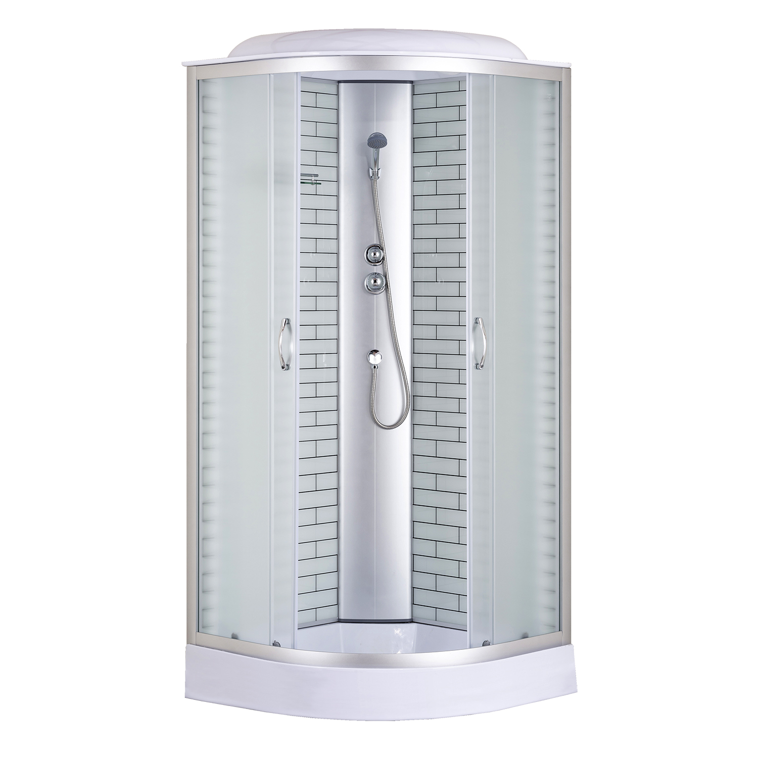 Душевая кабина Loranto SUNWAY 800х800х2150 поддон 13см, белый кирпичный узор (CS-6680-13FW 80)