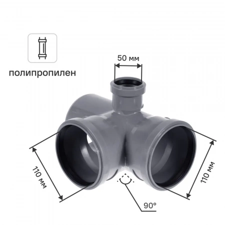 Крестовина двухплоскостная Политэк 110x110x50/87 гр