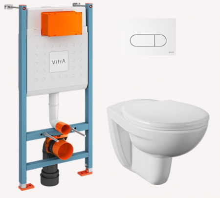 VitrA Normus L-box комплект с крышкой термопласт, панель смыва белая