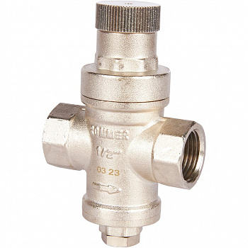 Редуктор давления ROMMER PN16 вн/вн 1/2" без выхода под манометр
