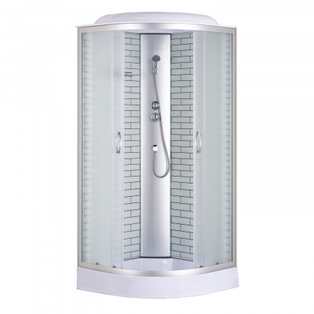 Душевая кабина Loranto SUNWAY 800х800х2150 поддон 13см, белый кирпичный узор (CS-6680-13FW 80)